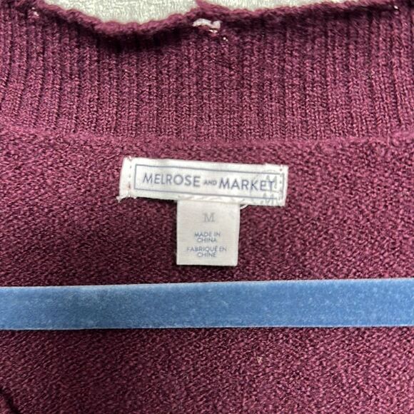 NWT Melrose & Market Burgundy V-Neck Sweater - Picture 5 of 6